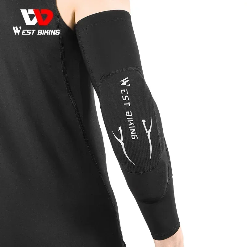 WEST BIKING Motorcycle Sport Protection Elbow Support Skateboard UV Protective Riding Non-Slip Arm Sleeves Removable Elbow Pads