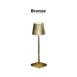 Wireless Touch LED Desk Lamp - USB Rechargeable 3 - Color Ambient Light (Bronze)