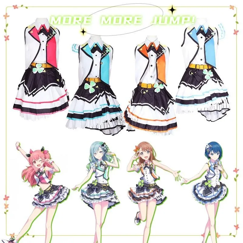

Project Sekai Colorful Stage MORE MORE JUMP Hanasato Minori Kiritani Haruka Momoi Airi Hinomori Shizuku Cosplay Wig Shoes Set