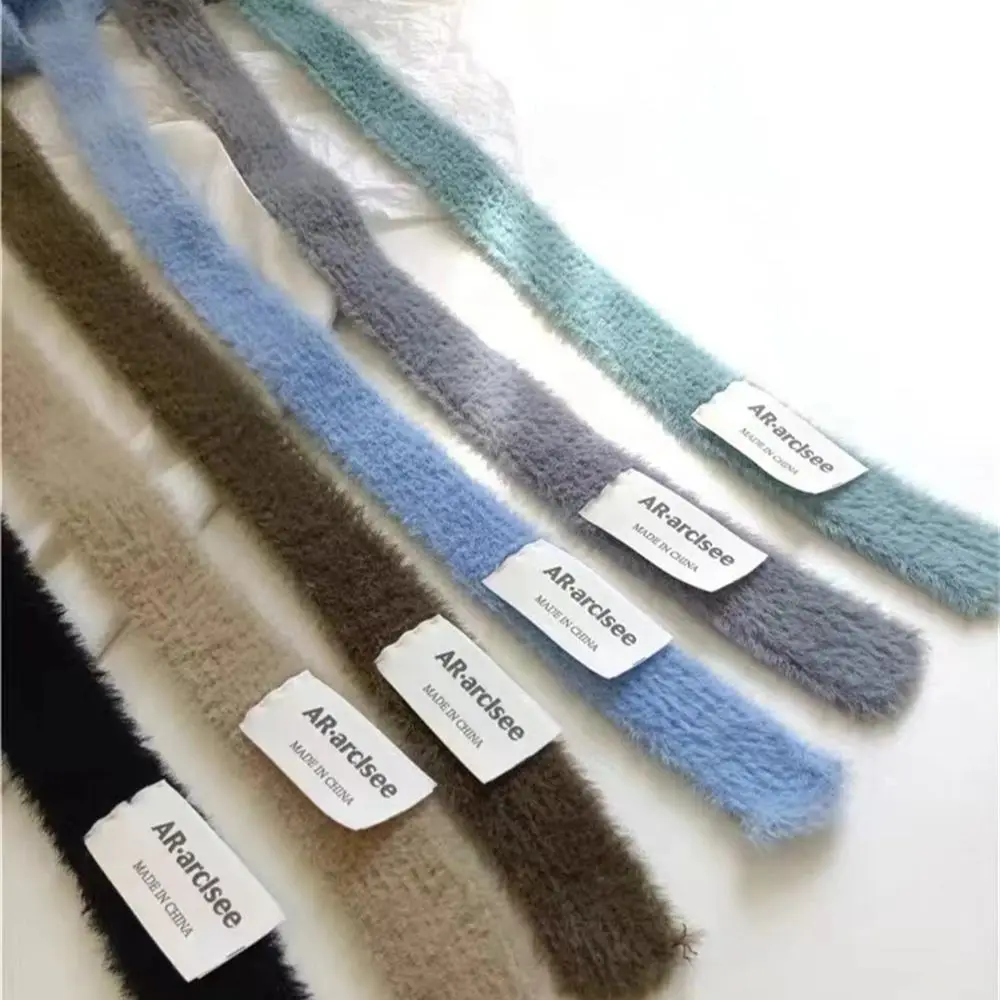 Winter New Solid Color Woolen Cave Scarf Female Hundred Knitted Long Narrow Shawl Women's Coldproof Thickened Warm Decor Scarves 6