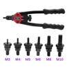 93pcs Rivet Nut Hand Threaded Rivet Nuts Gun BT605 M3 M4 M5 M6 M8 M10 Double Insert Manual Riveter Gun Riveting Rivnut Tool 3