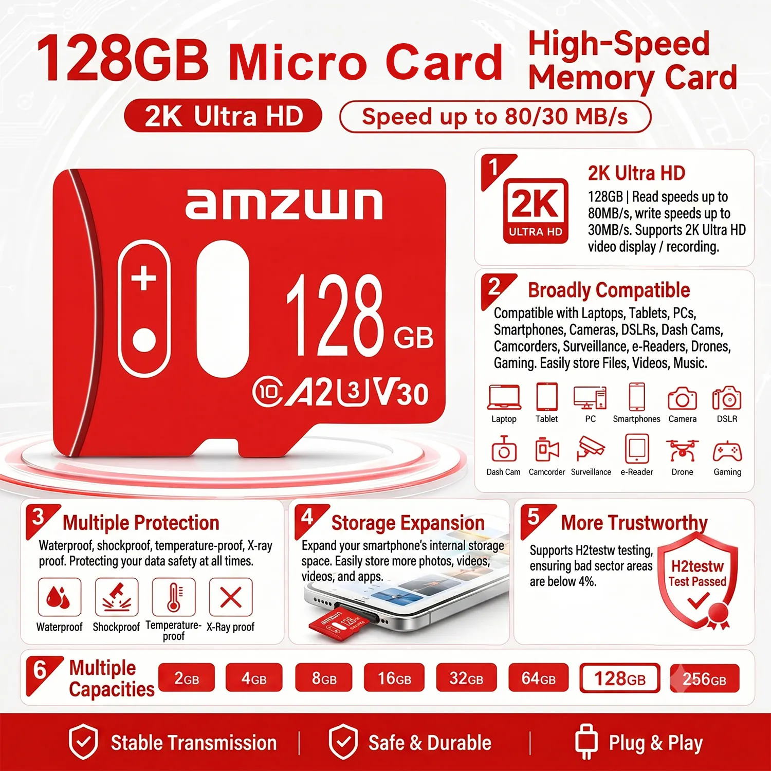 마이크로 TF/SD 카드 고속 미니 SD 메모리 카드 클래스 10 마이크로 TF 플래시 USB 펜 드라이브 카드 V30 A2 32GB 64GB 128GB 스마트폰용