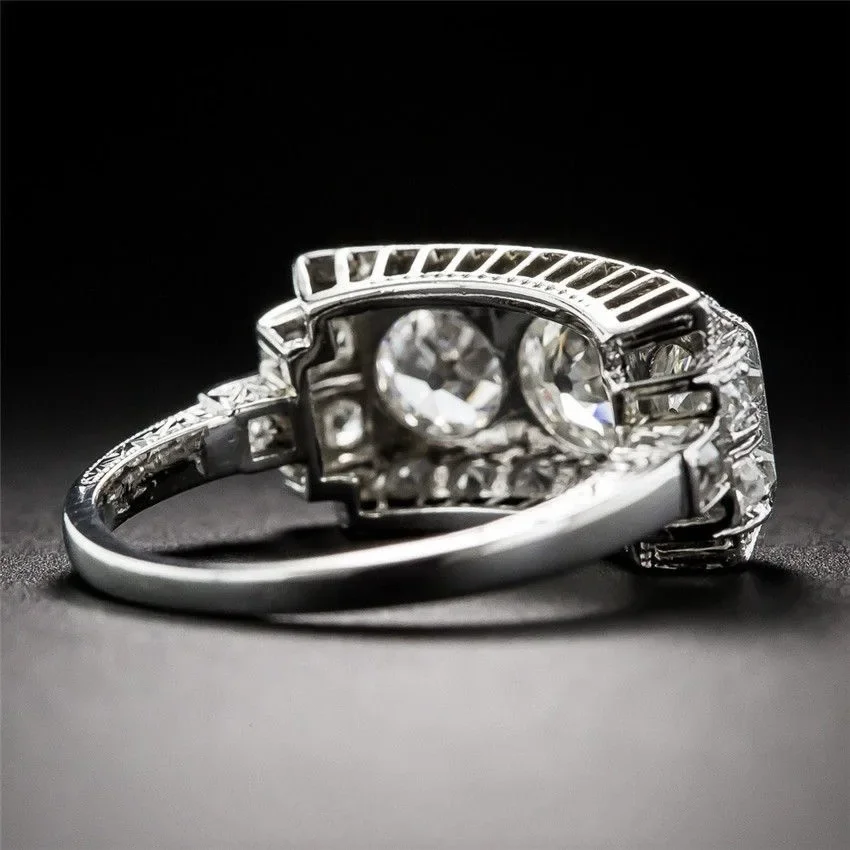 Silver Ring Silver Rings 2 Carat White Diamond Ring Silver S925 Sterling Bague Bizuteria for Women Anillos Silver 925 Jewelry Fine 2 Carat Ring for Women