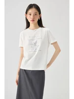 Ziqiao Summer Cleanfit Versatile Casual Printed Short Sleeved T Shirt For Women 2024 New Round Neck.jpg