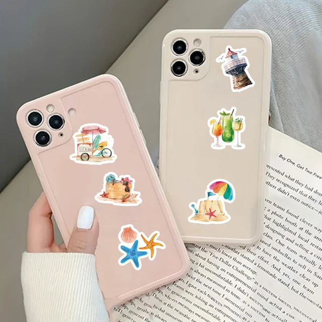 46PCS Starfish, Swim Ring, Popsicle Summer Beach Theme Stickers Decorated Notebook Diary Skateboard DIY Classic Toy Stationery 5