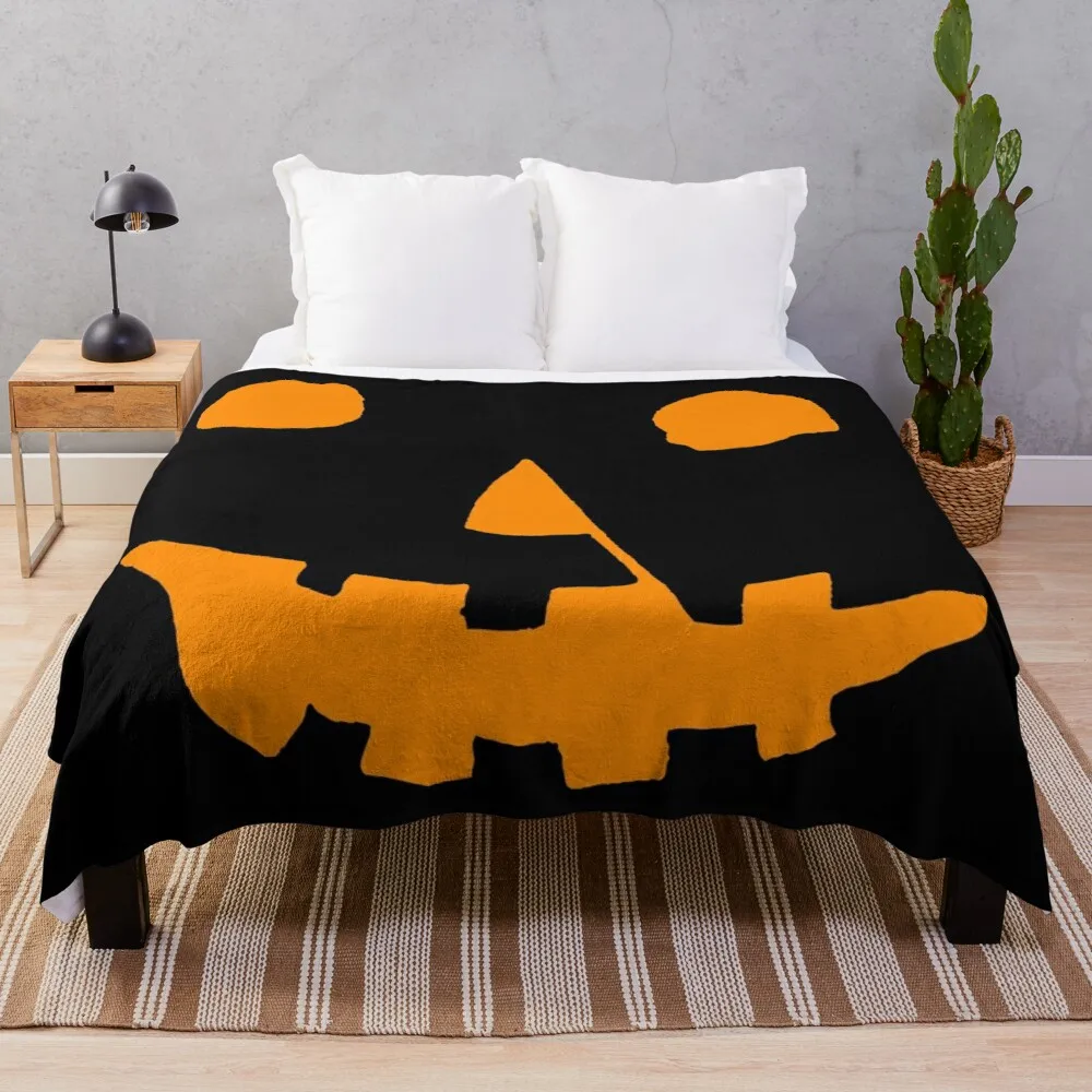 

Halloween Movie Jack-O'-Lantern Throw Blanket Large knit plaid blanket luxury brand luxury throw blanket