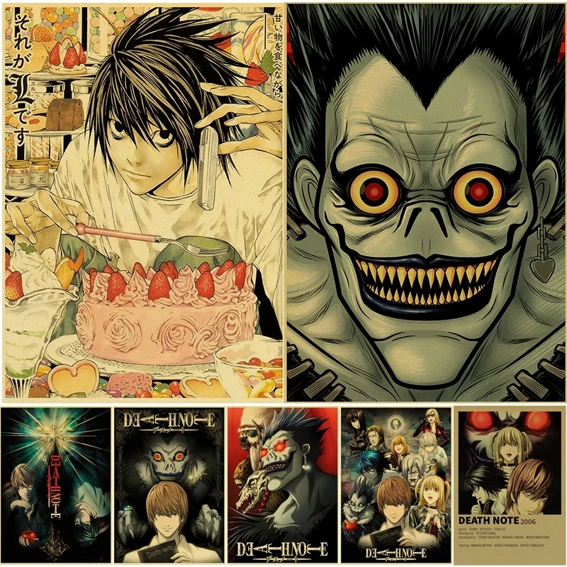 Hot Anime Death Note Manga Ryuk Kraft Paper Retro Poster Picture HD Print  Wall Art Painting Home Bedroom Decoration Background| | - AliExpress