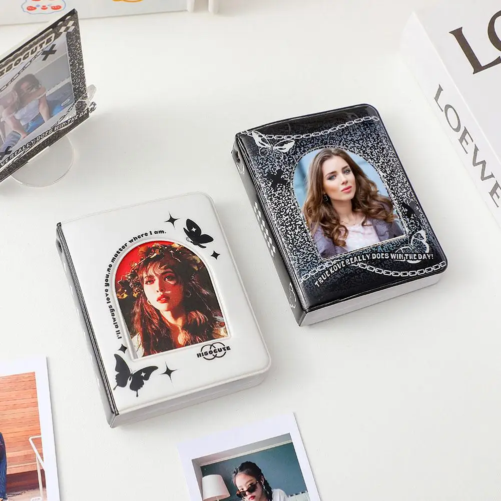 Album Fotografico Da 3 Pollici Nero Bianco Cool Portafoto Album Di Foto Idolo Mini Album Collezione Di Stelle Chaser D8Y3