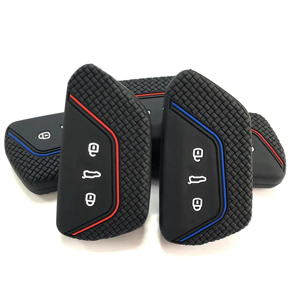 key case Silicone Car Key Case Fob Holder Cover Trim for VW Golf 8 Mk8 GTI GTD R ID3 ID4 Car Accessories