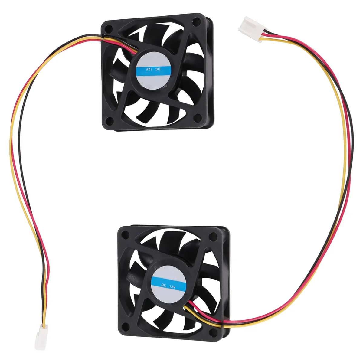 A04R-60Mm 6Cm DC 12V 3 Pin Computer Case CPU Cooler Cooling Fan Black 2 Pcs