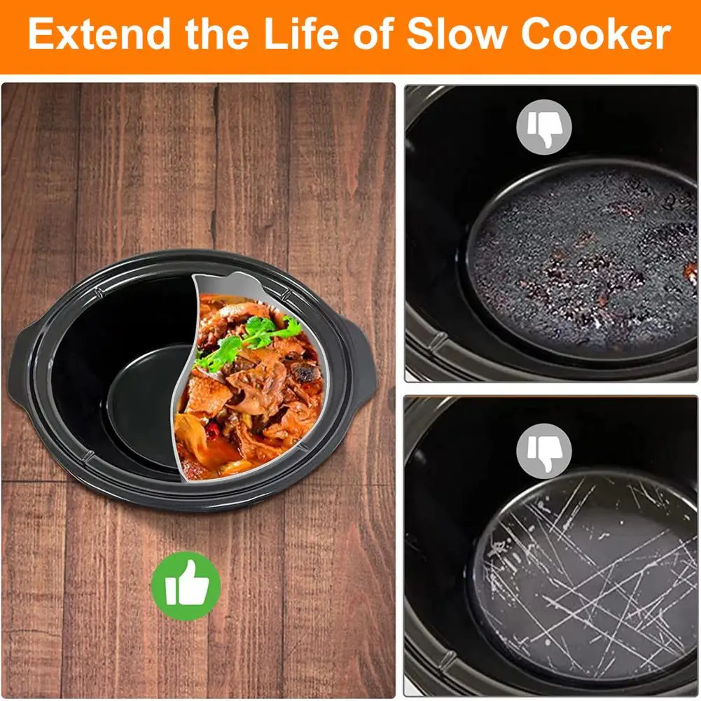 

Slow Cooker Divider 1 Set Universal Silicone Pad Non-stick 6QT-8QT Slow Stew Pot Liner Mat Stewing Tool Kitchen Accessories