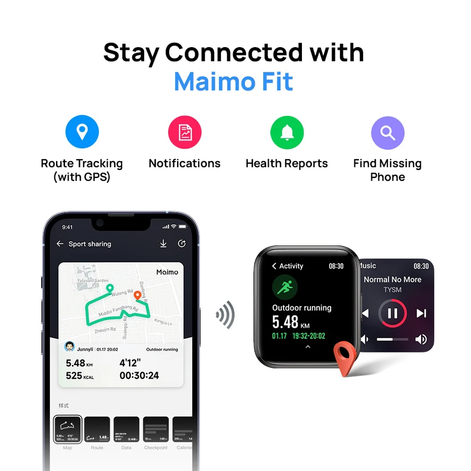 Maimo-Ʈ , 7  , 1.6 ġ AMOLED ȭ, GPS Ʈ ġ,   116, ƮϽ , м   ð