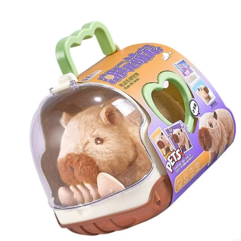 Electric Pet Plush Capybara Dolls Toy with Sound Soft Plush Toy for Children Pet Raise Animal for Preschool Kids