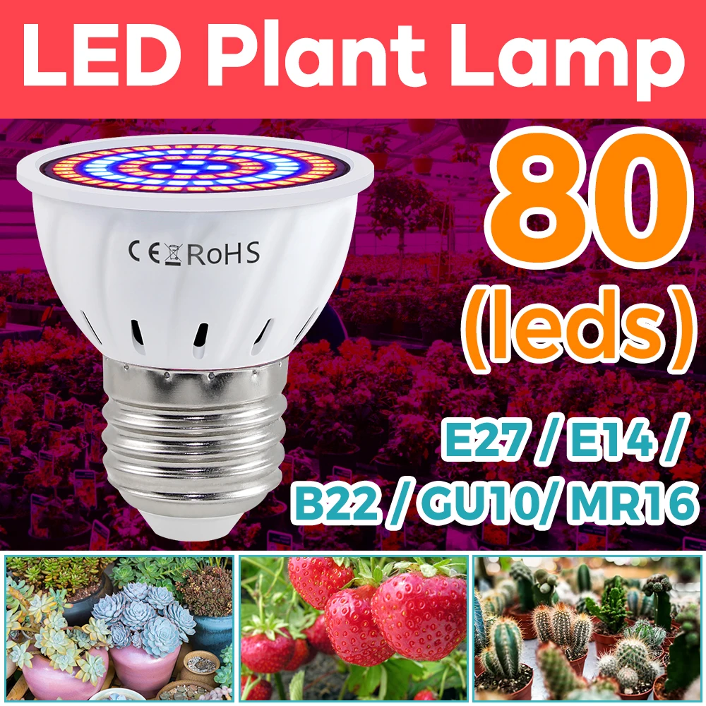LED Plant Grow Light Bulb E27 Full Spectrum GU10 Hydroponic B22 Seeding Cultivation Lamp MR16 Succulent E14 Growth Lighting 220V led grow lamp,led plant light,growing lamp bulb