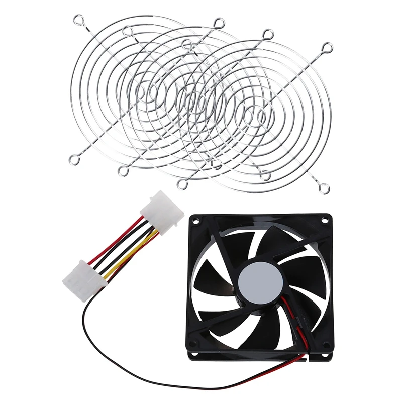3Pcs 120Mm 4.7Inch Metal Fan Guard Protective Grill With DC 12V 4 Pin Black Plastic PC Cooling 90Mm X 25Mm |