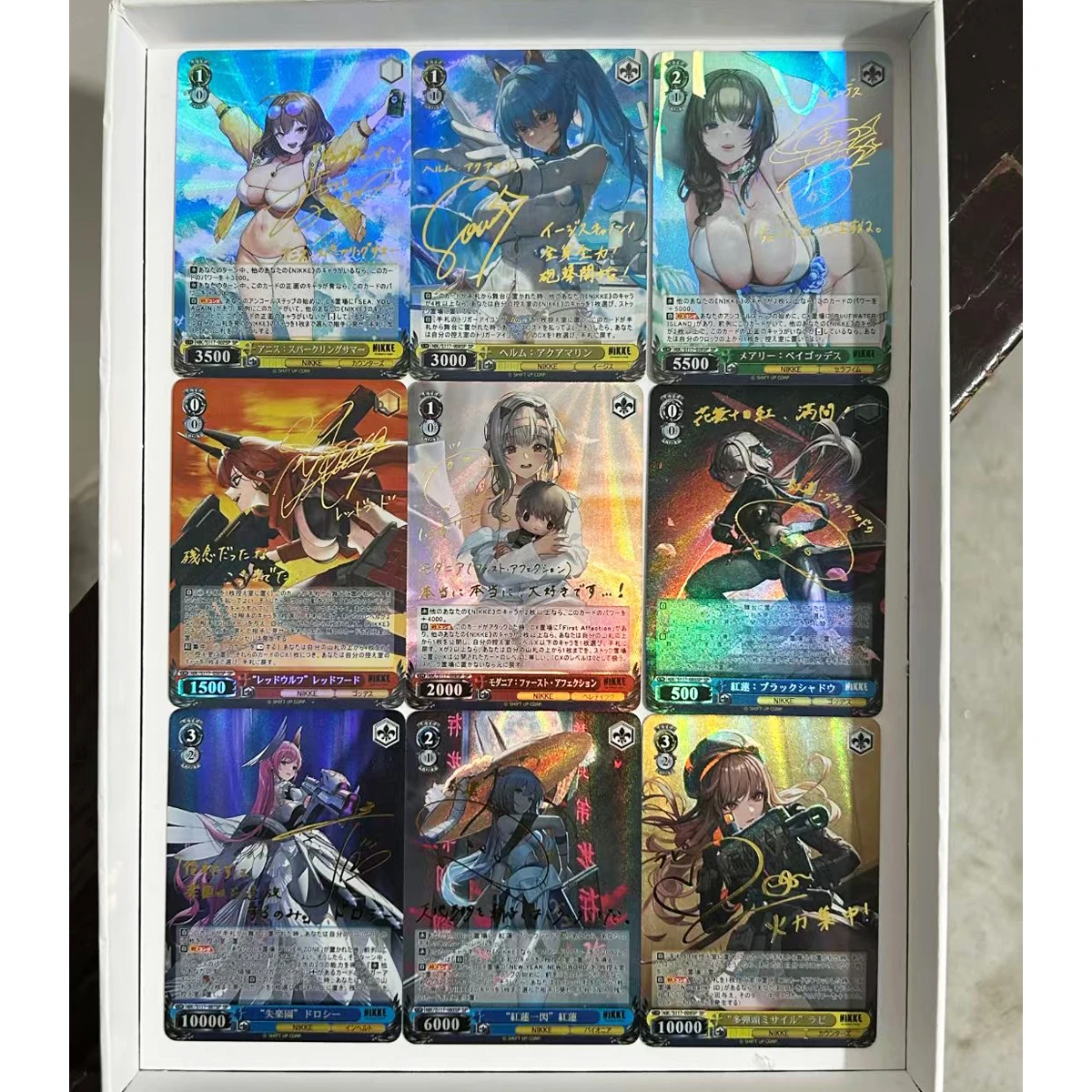 9Pcs/set Nikke The Goddess of Victory Anime Girl SP Gold Hot Signature Flash Card Self Made Game Anime Collection Card Gift Toy