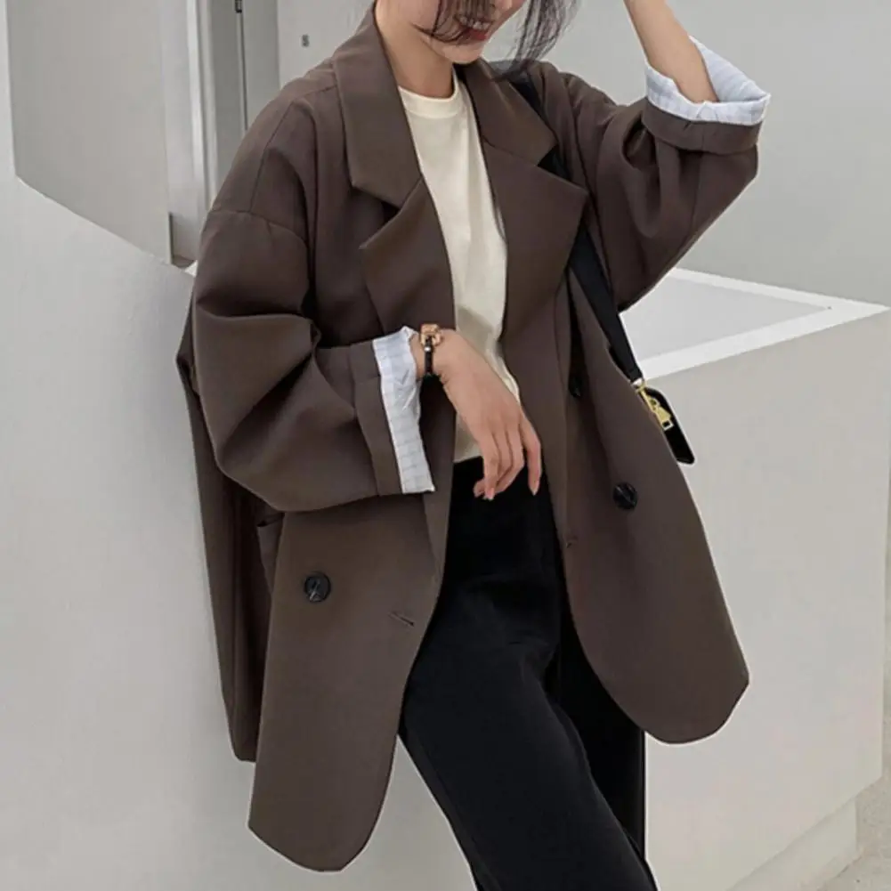

Suit Jacket Oversized Casual Blazer Office Lady Solid Color Formal Suit Coat Blazer