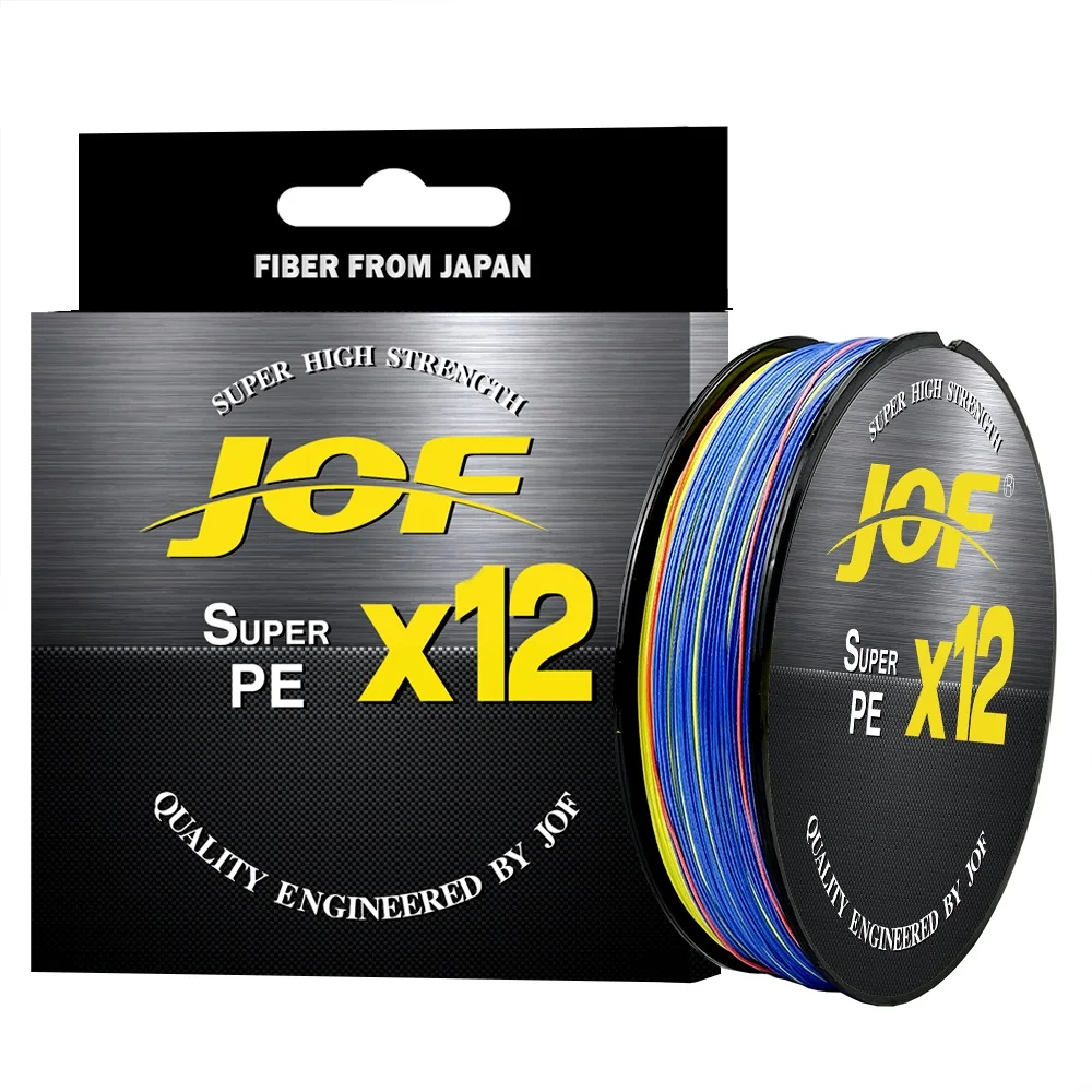 JOF Brand 12X Fishing Line 300M 12 Strands Braided Fishing Line Multifilament PE Line For Carp Fishing Wire 25-92LB 0.14MM-0.4MM