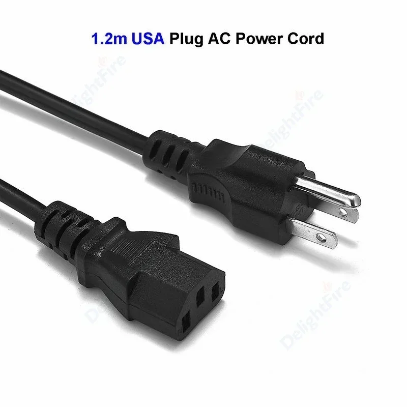 Universal AC Power Cable - 3 Prong, 1.2m, IEC 320 C13 Extension Cord