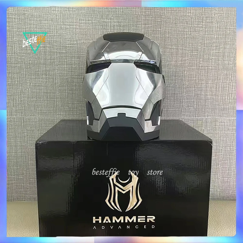 

War Machine Patriot Iron Man Helmet 1:1 Wearable Voice Control Remote Control Mk1 Mk5 Black Helmet Boy Collection Birthday Gift
