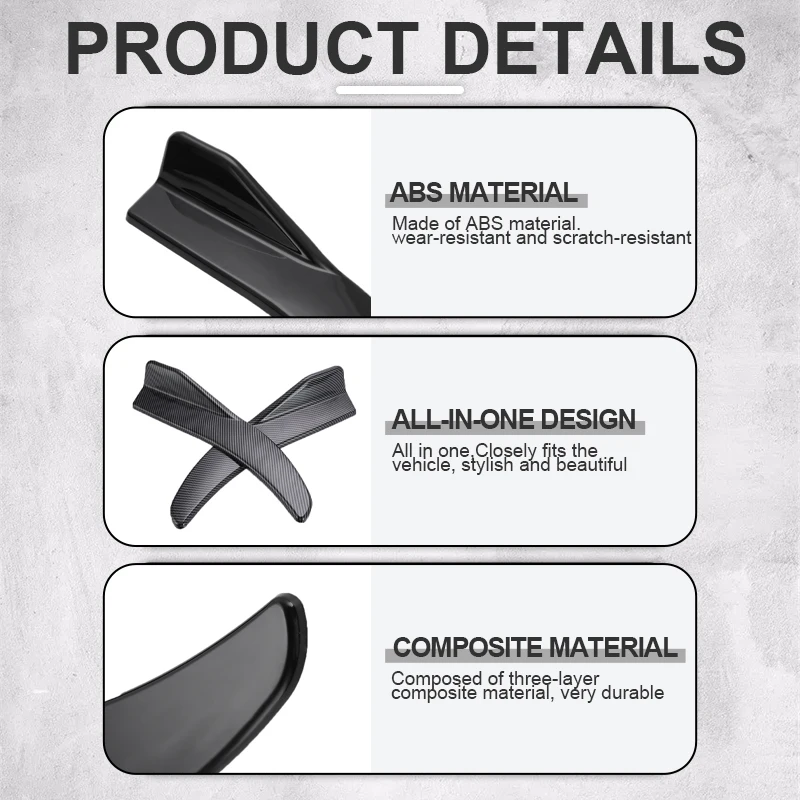 Car Bumper Spoiler Front Rear Lip Anti-collision Universal Side Skirt - 1 Pair