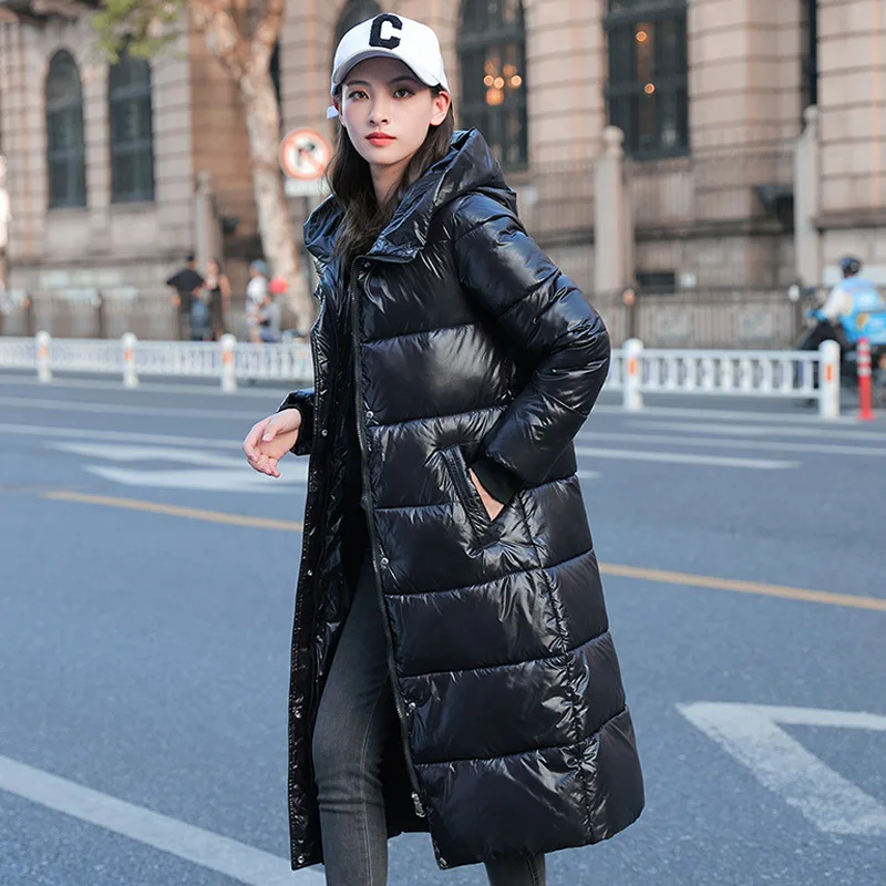

2023 New Women'S Winter Jacket Down Padded Jacket Female Warm Thicken Loose Cotton Coat Glossy Cotton Padded Jacket Women Parkas