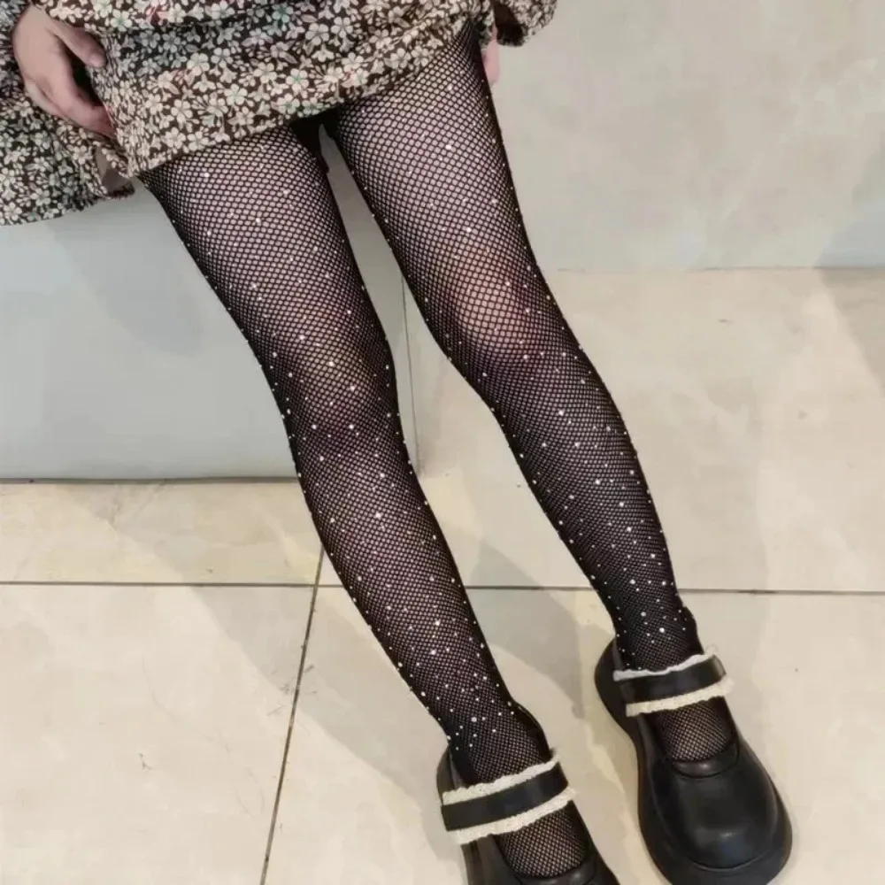Ballet Tights Girls Kids Sequin Mesh Fishnet Pantyhose Stockings Leggings
