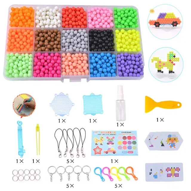 36 Colors 11000 Pcs Set Refill Beads Puzzle Crystal DIY Water Spray Magic Beads Set Ball Games 3D Handmade Magic Toys 2