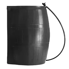 Side view of the RC4000 rain barrel showing the flat back