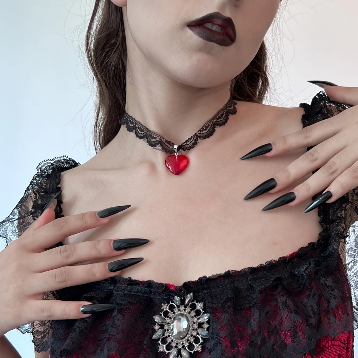 Collier Ras De Cou Femme Collier Ras Du Cou Y2K En Velours - Noir