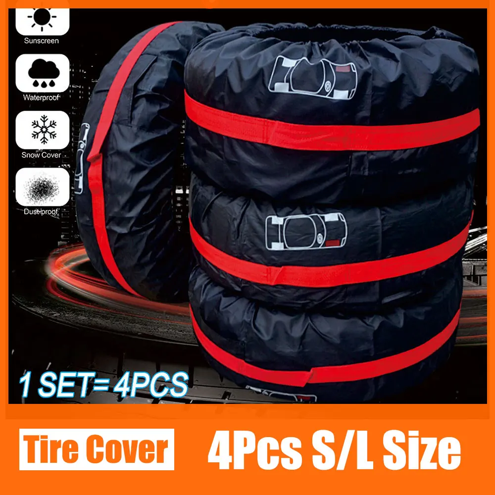 4pcs 13 23 Inch Tire Cover Car Spare Tire Cover Storage Bags Carry
