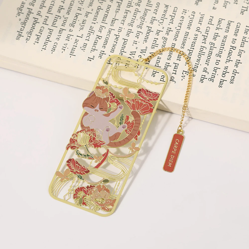 Metal Bookmark Lovely Cat Bookmark Brass Metal Classical Cute Style Student Gift Cultural and Creative Hollow 1PC for metal bookmark,animal bookmark
