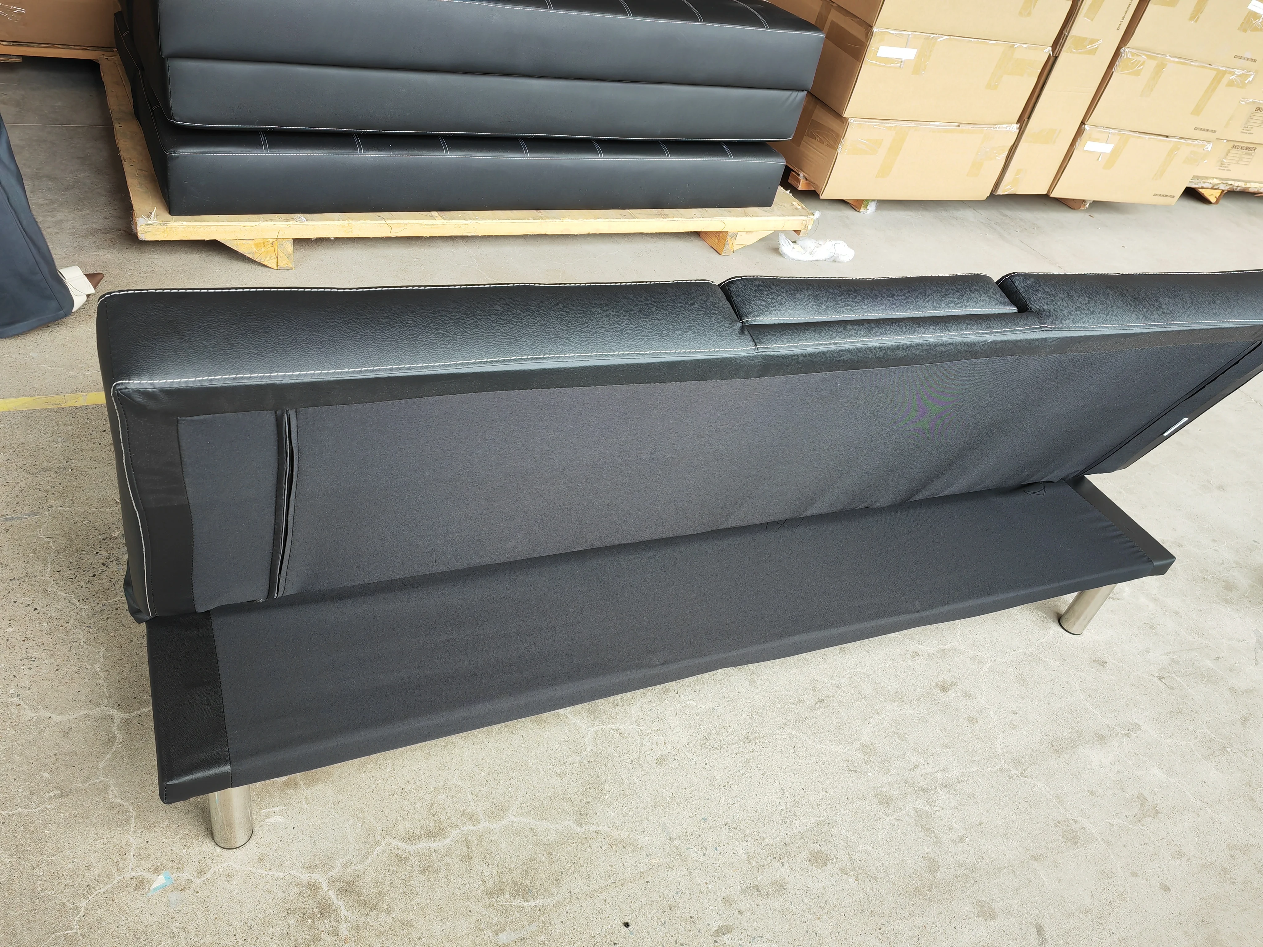 Anx Small Living Room Foldable Sofa Multifunctional Single Double Solid Wood Sofa Bed One Dual use Office Furniture