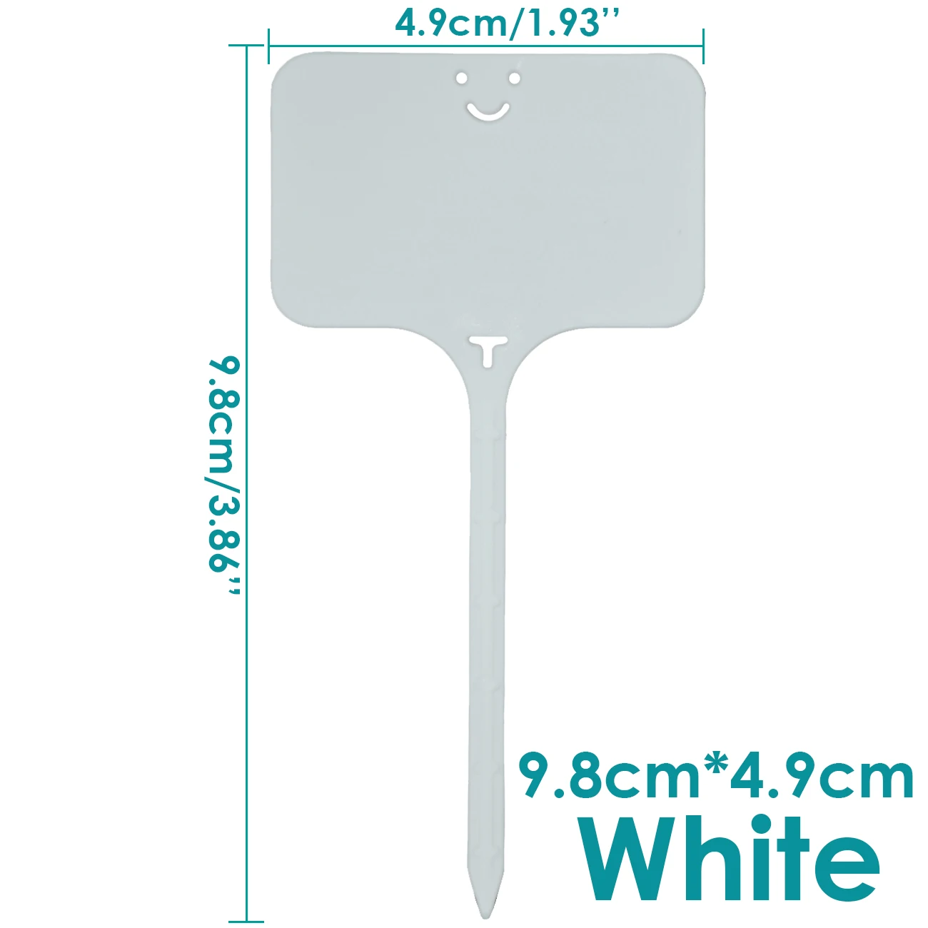 White 9.8x4.9cm