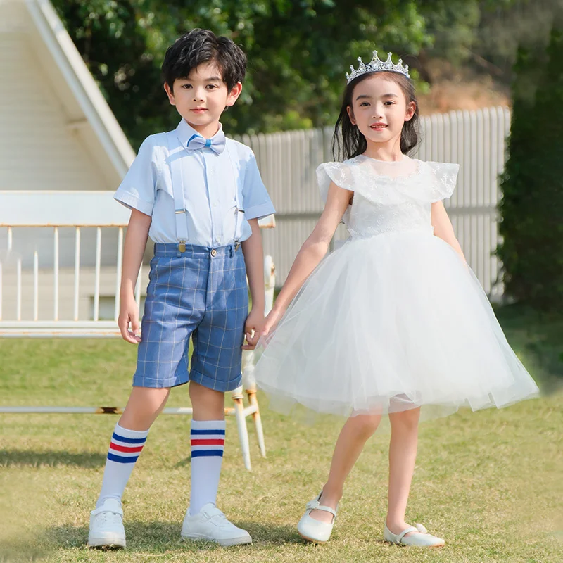 

Children's choir performance clothing, girls' dance fluffy skirts, primary school choir, boys' recitation graduation performance