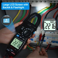 Pince ampèremétrique numérique Mestek DC AC 6000 points de lecture, multimètre, testeur de tension, ampèremètre pour voiture, Hz, capacité, NCV, Ohm 5