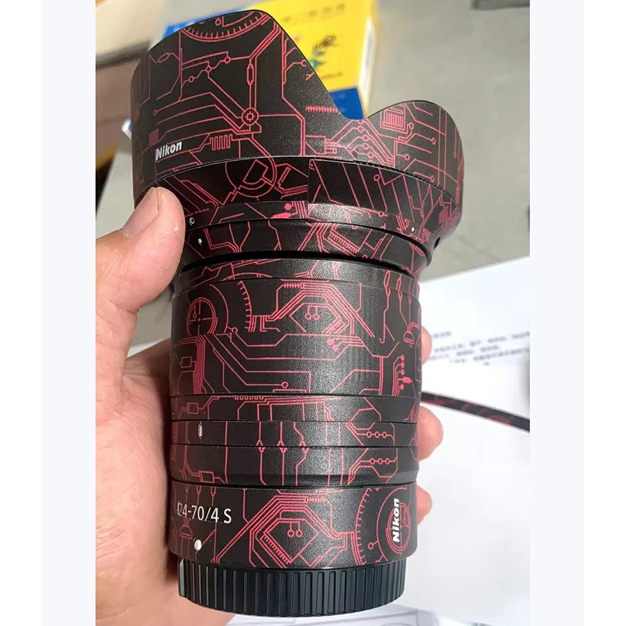 Pellicola Protettiva Antigraffio Adesiva Per La Pelle Per Obiettivo Della Fotocamera Nikon Z24-70 F4 4S Coat Wrap Su Misura