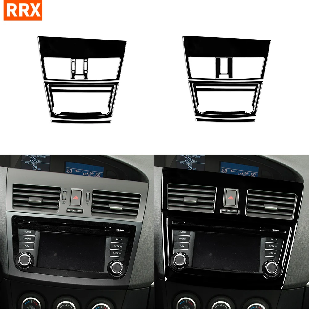 

For Mazda 3 Axela 2010-2013 Mazdaspeed 3 Mazda3 Center Air Outlet Navigation Display Set Piano Black Car Interior Accessories