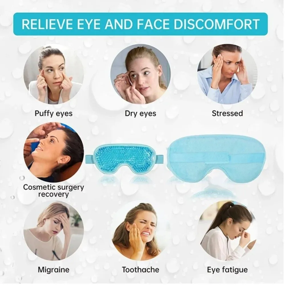 Portable Reusable Gel Eye Mask Soft Compressed Soothing Dual Use Hot Cooling Eye Mask Sleeping Eye Masks Puffy Eyes