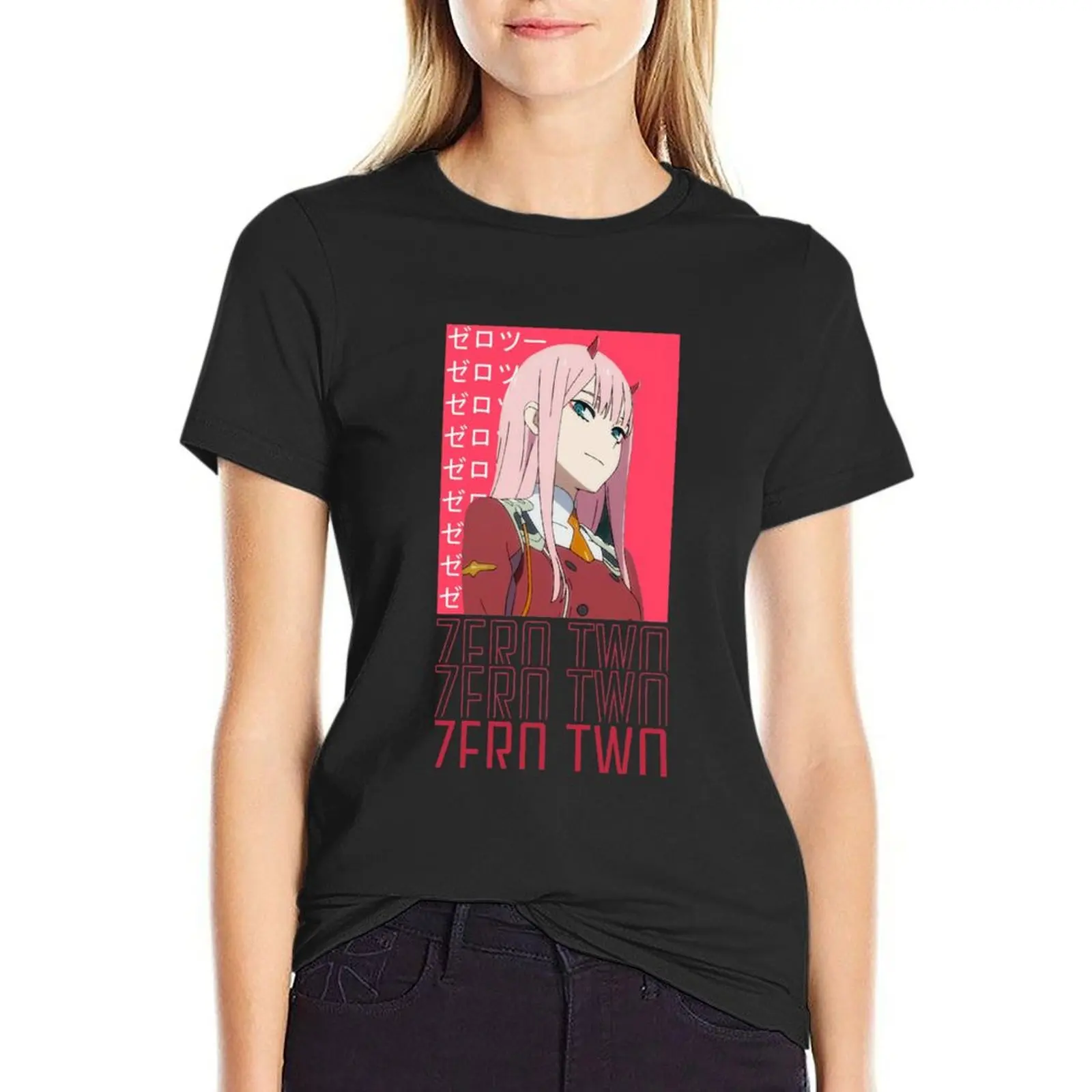 

ZERO TWO anime aesthetic T-Shirt summer tops funny anime clothes t shirts for Womens