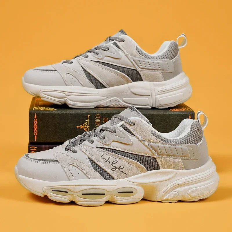 2025 Men's Sports Shoes Male New Design Sneaker Daddy Hollow Breathable Comfortable Fashion Lightweight Shoes 2