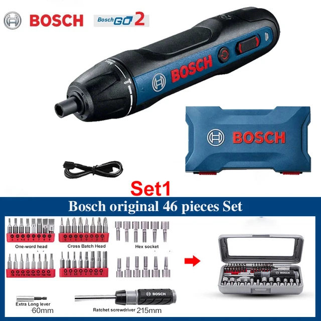 Bosch GO 2 Cordless Electric Screwdriver 3.6V Rechargeable Lithium ion  Battery Screw Power Drill With Dewalt Drill Bit