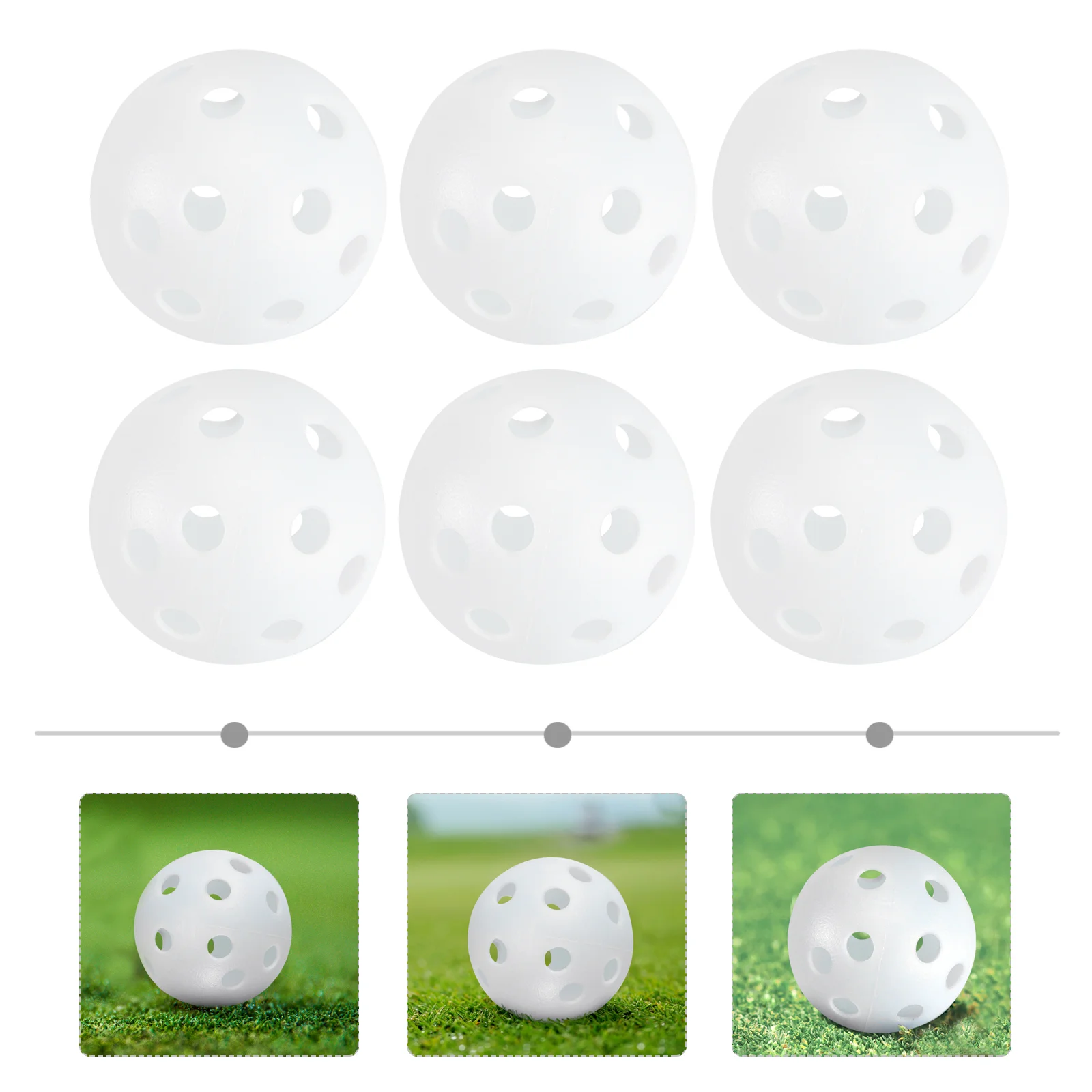 

Perforated Plastic Play Balls Hollow Golf Practice Training Sports Balls (White)