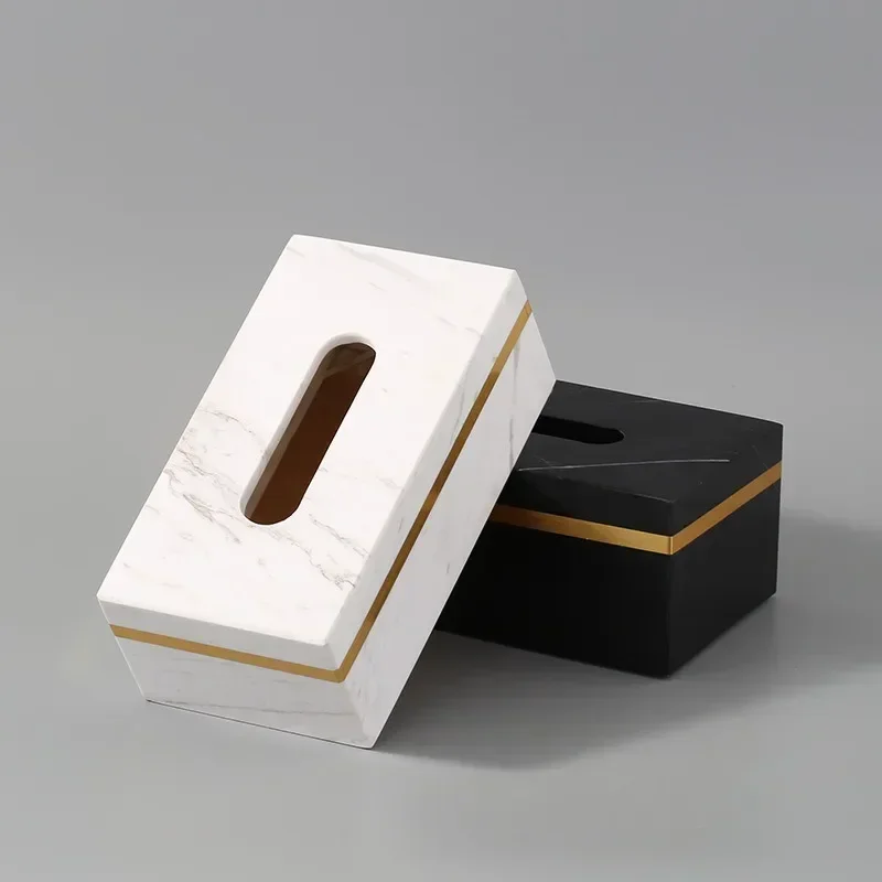 Nordic Modern Natural Marble Tissue Box Rectangular Light Luxury Paper Box Home Hotel Model Room Ornaments Creative Crafts 3