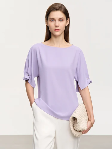 AMII Minimalism Fashion Woman Blouse 2023 Summer New Solid Loose Slash Neck Female Chiffon Pullovers Shirts & Blouses 12342611 2