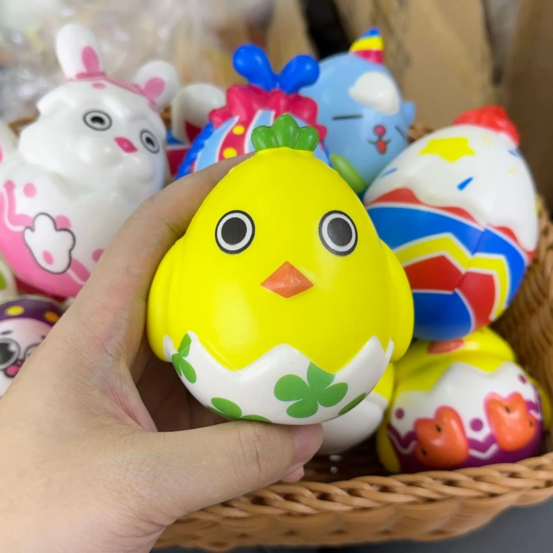 6pcs/bag Cute Easter Bunny Eggs Stress Sensory Toys Easter Party