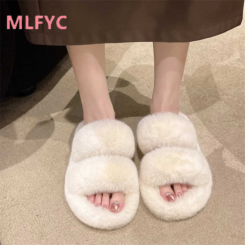 Autumn New Thick Sole Warm Slippers for Women's Outwear Fashion Women's Shoes for Indoor Use