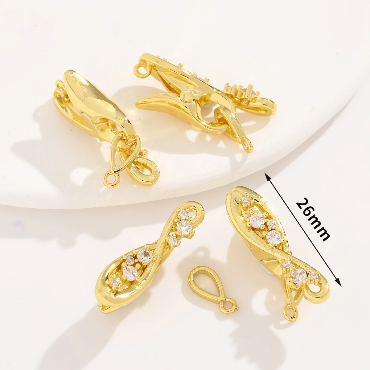 2 Stück 18K vergoldete Messing Schmuckverschlüsse Halskette End Enhancer Stecker für DIY Herstellung Zubehör Schmuck Materialien Großhandel – Detail 5
