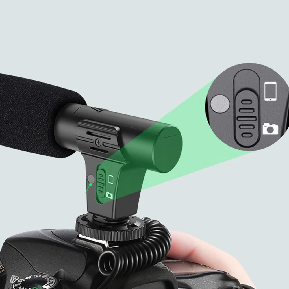 KATTO HD 비디오 녹화 마이크, 스마트 소음 감소, 휴대폰 SLR 카메라용 인터뷰 마이크 업데이트, 3.5mm
