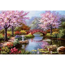  DIY 5D Diamond Painting Full Circle Resin Mosaic Landscape Animal Diamond Embroidery Picture Rhinestone Home Decor Gift 